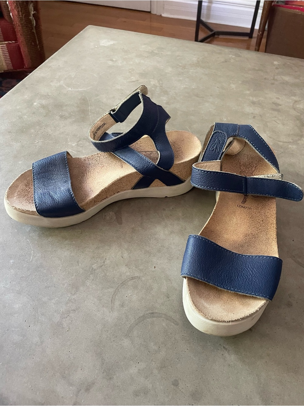 Fly London Platform Sandals - Navy Women